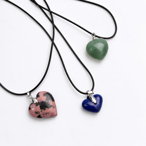 Stone Heart Lockets